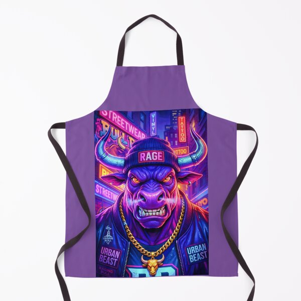 Item preview, Urban Beast Bull Rage Streetwear Cyberpunk Illustration designed and sold by digitalbob60.