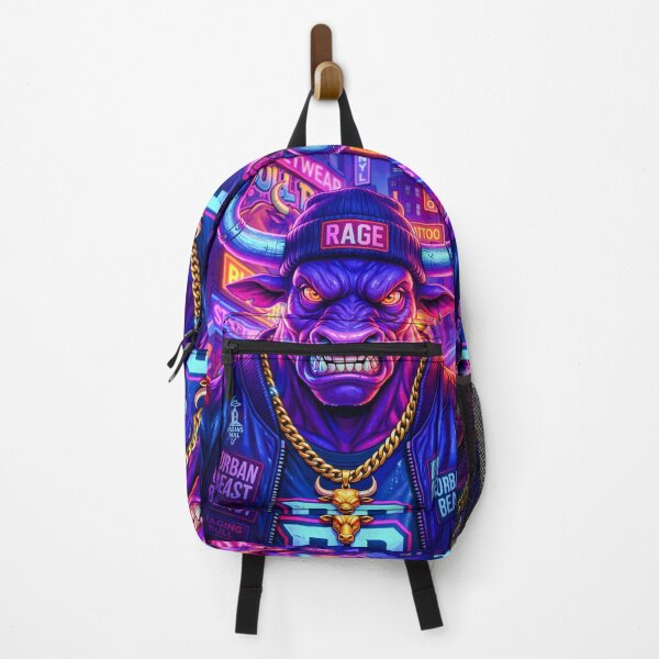 Item preview, Urban Beast Bull Rage Streetwear Cyberpunk Illustration designed and sold by digitalbob60.