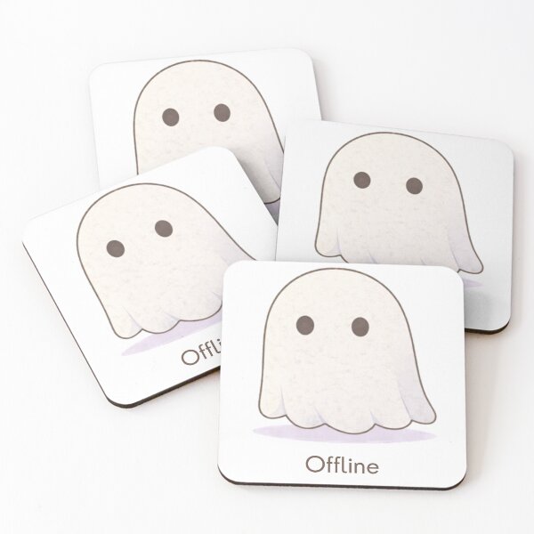 Item preview, Offline Ghost | Cute Minimal Kawaii Aesthetic | Introvert Mood Design designed and sold by The Mood Index.