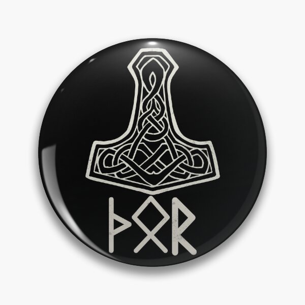 Item preview, Thor Hammer Mjolnir with Runes Minimalist Norse Symbol Design designed and sold by Fradikal.