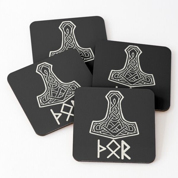 Item preview, Thor Hammer Mjolnir with Runes Minimalist Norse Symbol Design designed and sold by Fradikal.