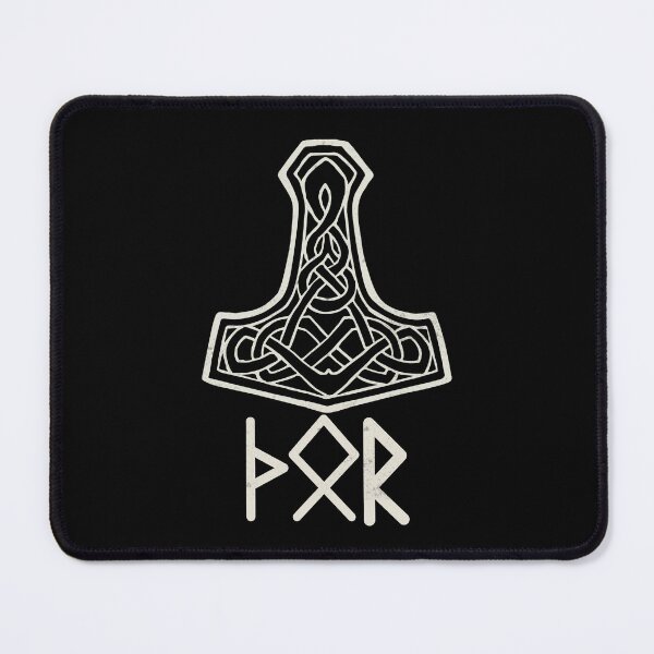 Item preview, Thor Hammer Mjolnir with Runes Minimalist Norse Symbol Design designed and sold by Fradikal.