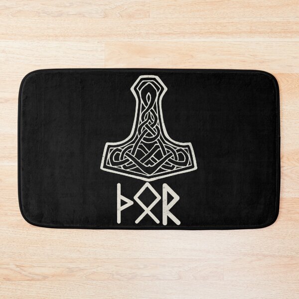 Item preview, Thor Hammer Mjolnir with Runes Minimalist Norse Symbol Design designed and sold by Fradikal.
