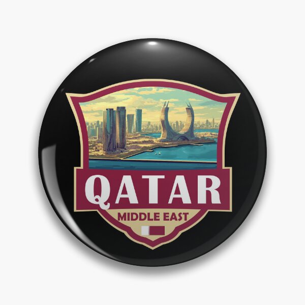 Item preview, Qatar Illustration Retro Badge designed and sold by KrisSidDesigns.