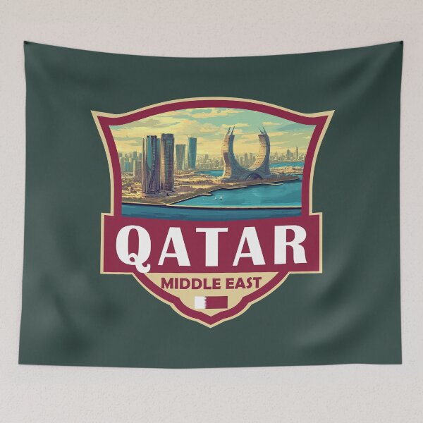 Item preview, Qatar Illustration Retro Badge designed and sold by KrisSidDesigns.