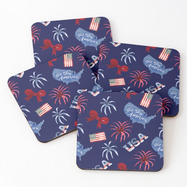 Item preview, USA watercolor fireworks designed and sold by Road Home Quilting.