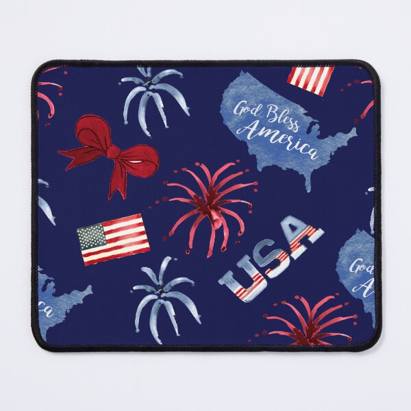 Item preview, USA watercolor fireworks designed and sold by Road Home Quilting.