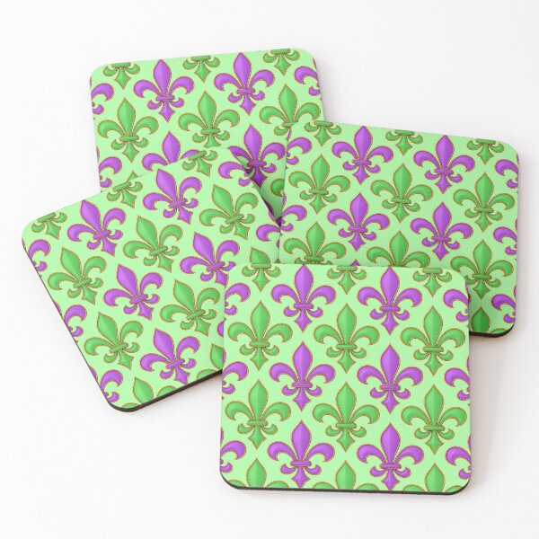 Item preview, Light Green Purple Green Fleur-de-lis Design designed and sold by PatternTitan.