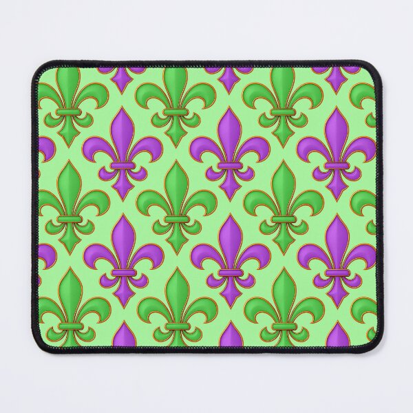 Item preview, Light Green Purple Green Fleur-de-lis Design designed and sold by PatternTitan.