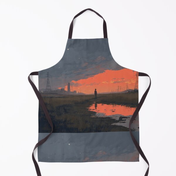 Item preview, Solitary Figure Beneath Communication Towers at Fiery Sunset designed and sold by Kesterton.