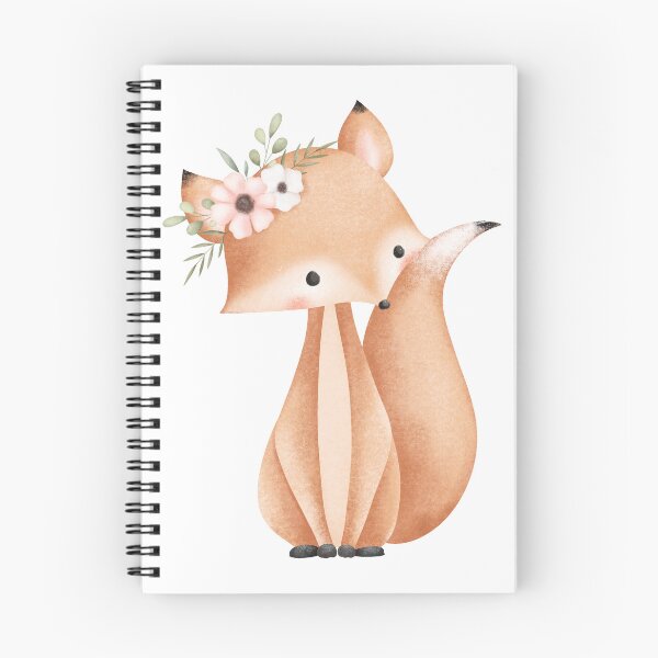Item preview, Watercolor Fox with Spring Flowers - Adorable Woodland Nature Gift designed and sold by FuzionRaptor.