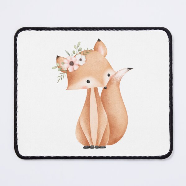 Item preview, Watercolor Fox with Spring Flowers - Adorable Woodland Nature Gift designed and sold by FuzionRaptor.