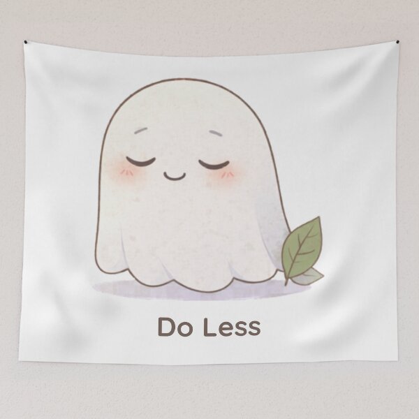 Item preview, Do Less Ghost | Cute Kawaii Aesthetic | Calm Relax Mood Design designed and sold by The Mood Index.
