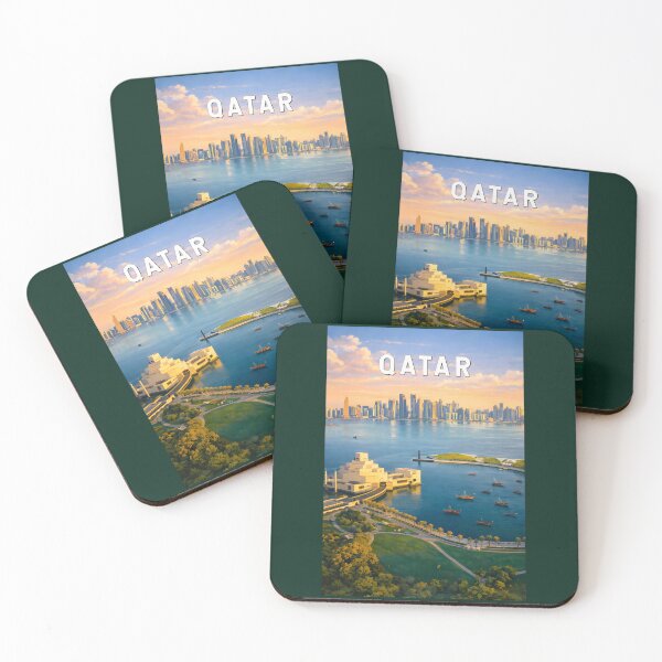 Item preview, Qatar Illustration Travel Art Vintage designed and sold by KrisSidDesigns.