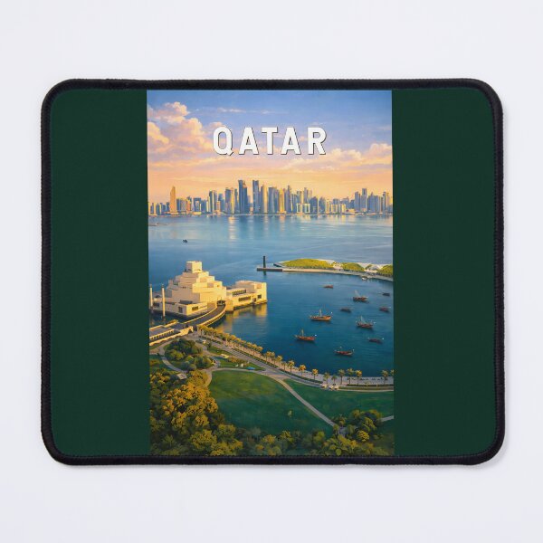 Item preview, Qatar Illustration Travel Art Vintage designed and sold by KrisSidDesigns.