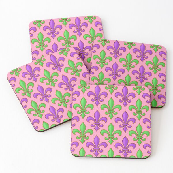 Item preview, Pink Purple Green Fleur-de-lis Design designed and sold by PatternTitan.