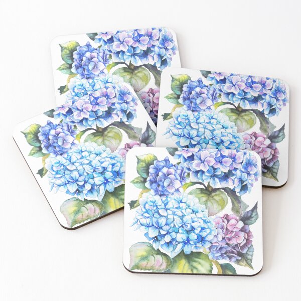 Item preview, Blue Hydrangea Watercolor Elegant Botanical Floral Art designed and sold by art-tee-ua.