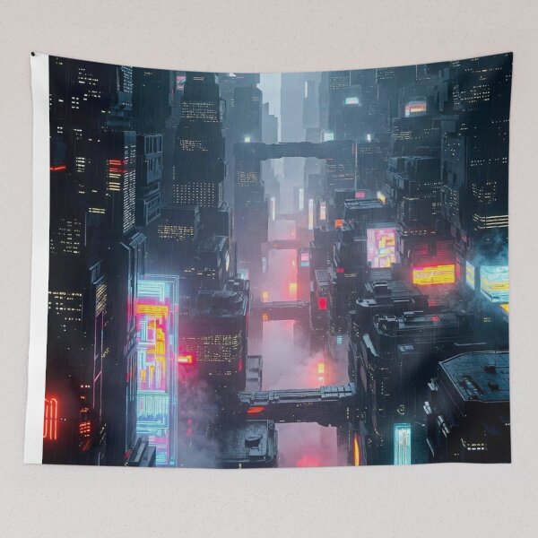 Item preview, Future City Skyscrapers - Cyberpunk Sci Fi Art concept designed and sold by Delerat7.