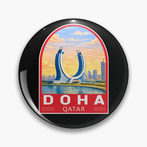 Item preview, Doha Qatar Travel Art Emblem designed and sold by KrisSidDesigns.
