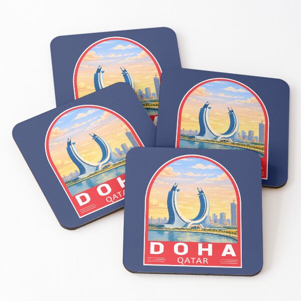 Item preview, Doha Qatar Travel Art Emblem designed and sold by KrisSidDesigns.