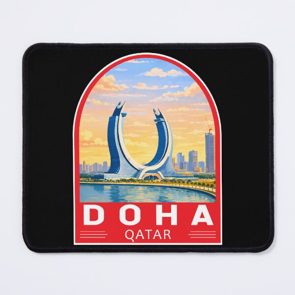 Item preview, Doha Qatar Travel Art Emblem designed and sold by KrisSidDesigns.