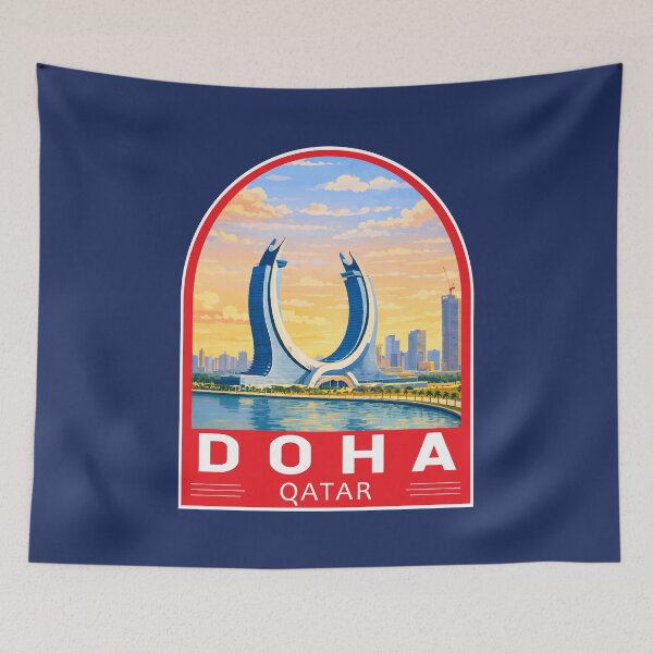 Item preview, Doha Qatar Travel Art Emblem designed and sold by KrisSidDesigns.