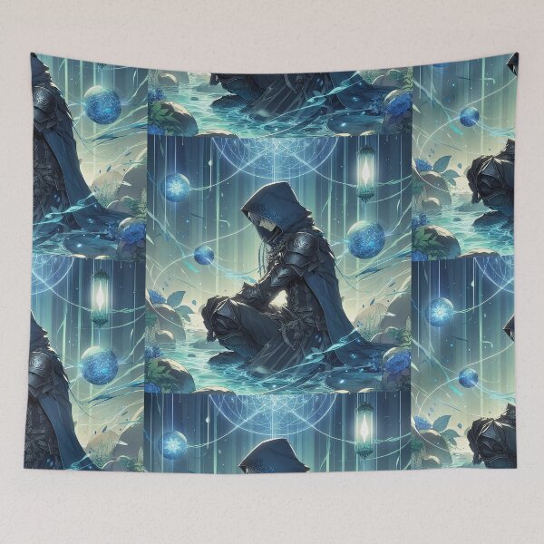 Item preview, Eternal Echoes: The Hooded Knight's Vigil within the Celestial Pool designed and sold by MouradStudio.