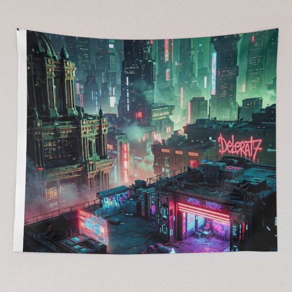 Item preview, Rooftop Nights 2 - Cyberpunk Sci Fi Art concept designed and sold by Delerat7.