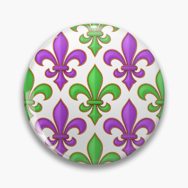 Item preview, White Purple Green Fleur-de-lis Design designed and sold by PatternTitan.