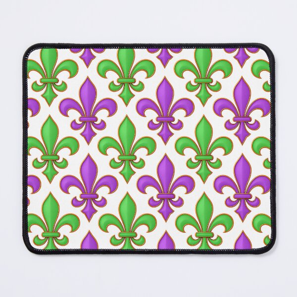 Item preview, White Purple Green Fleur-de-lis Design designed and sold by PatternTitan.