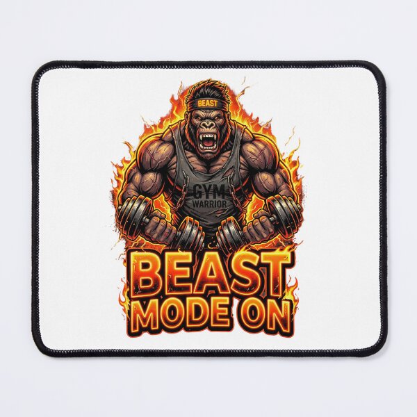 Item preview, Gym Gorilla Beast Mode ON - Retro Neon 80s Fitness Gift - Muscular Gorilla designed and sold by Hinata04.