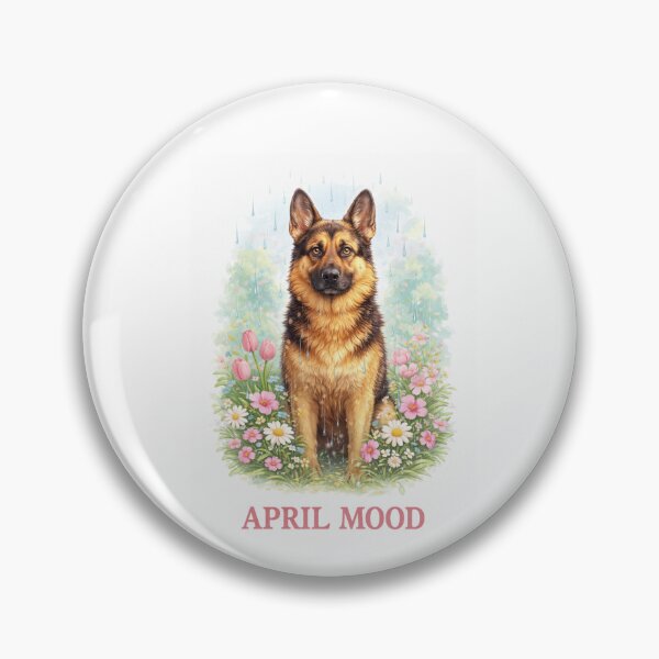 Item preview, German Shepherd April Mood – Spring Rain Dog designed and sold by Zampettalibera.