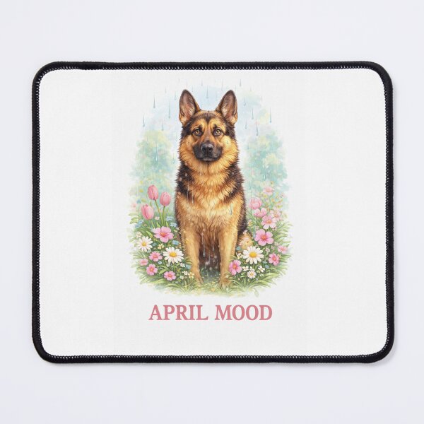 Item preview, German Shepherd April Mood – Spring Rain Dog designed and sold by Zampettalibera.