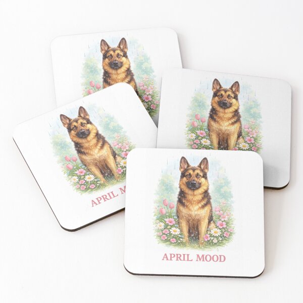 Item preview, German Shepherd April Mood – Spring Rain Dog designed and sold by Zampettalibera.