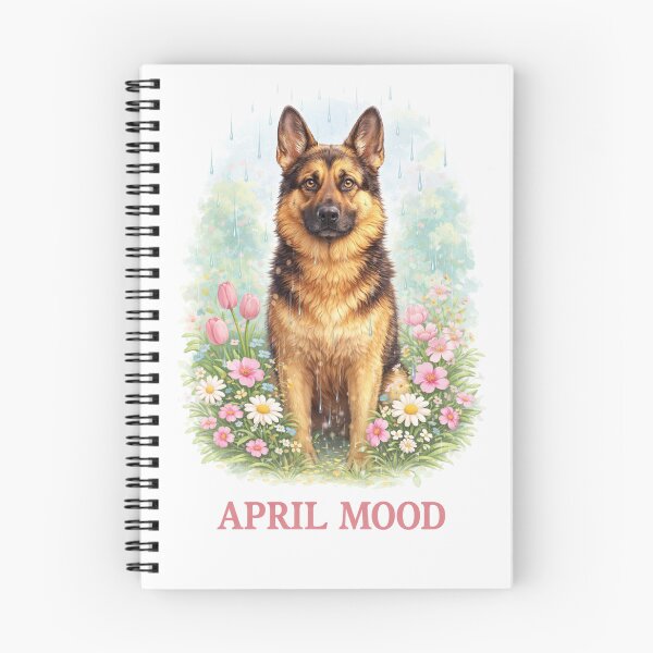 Item preview, German Shepherd April Mood – Spring Rain Dog designed and sold by Zampettalibera.