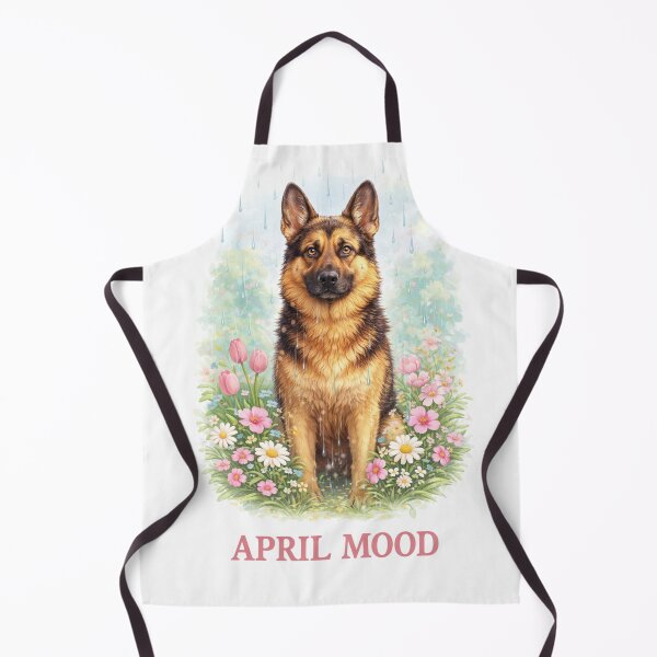 Item preview, German Shepherd April Mood – Spring Rain Dog designed and sold by Zampettalibera.