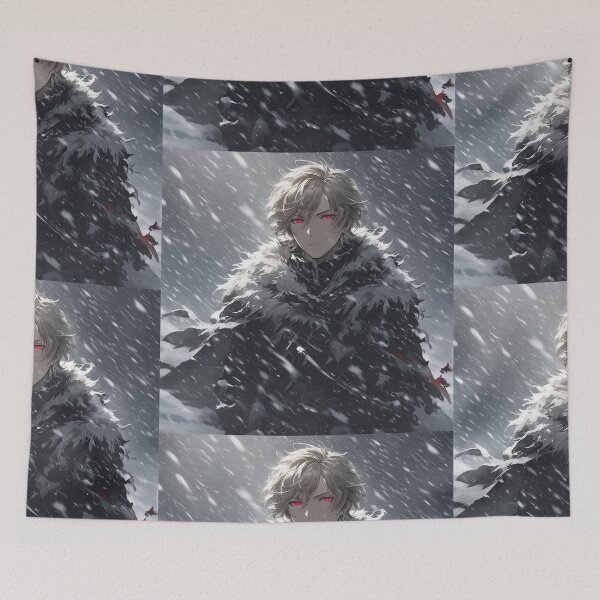Item preview, Crimson Gaze in the Whiteout: The Stoic Wolf of the Frozen Wasteland designed and sold by MouradStudio.