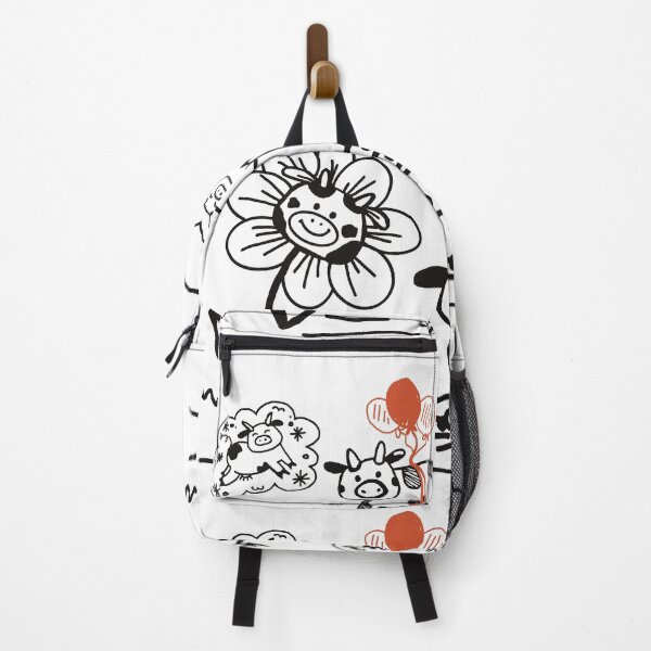Item preview, Cute Funny Cow and Flower Doodle Scene designed and sold by Pryhozha.
