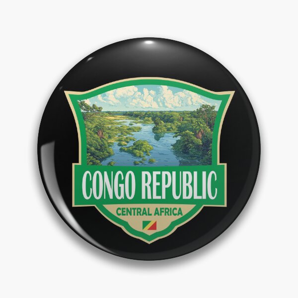 Item preview, Republic of the Congo Illustration Retro Badge designed and sold by KrisSidDesigns.