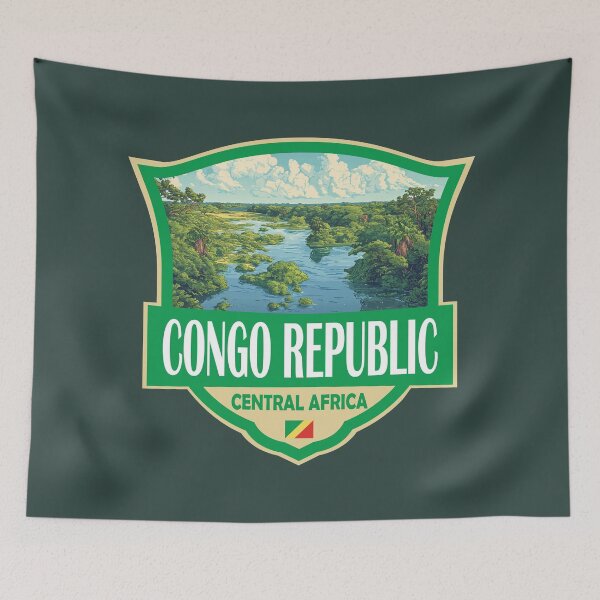Item preview, Republic of the Congo Illustration Retro Badge designed and sold by KrisSidDesigns.