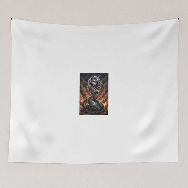 Item preview, Loona in black bikini amidst volcanic flames designed and sold by CathryneDelamort.
