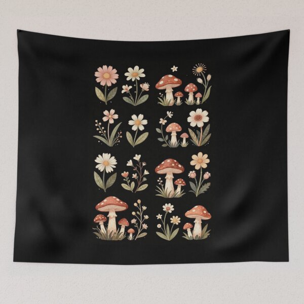 Item preview, Daisies and Mushrooms designed and sold by PatronesKawai.