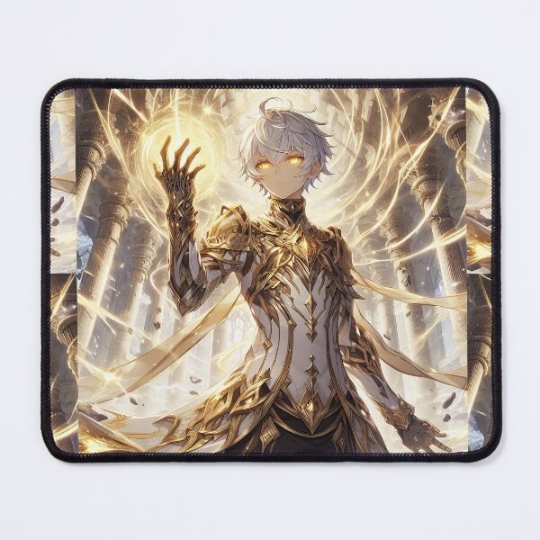Item preview, Divine Awakening: The Celestial Anime Paladin Commanding Radiant Light in the Ancient Ruins designed and sold by MouradStudio.