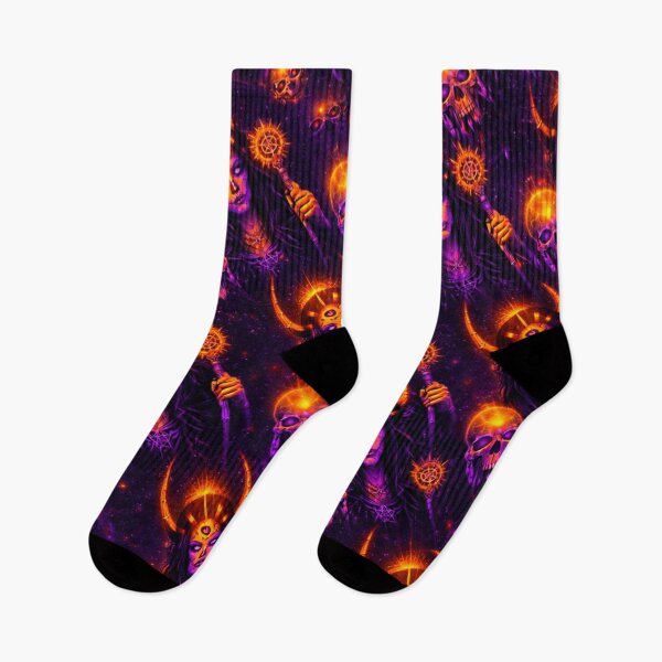 Item preview, Orange Demon Goddess Skull Art – Gothic Witchcore Fantasy Art Print designed and sold by TheHorsemanRidesAgain.
