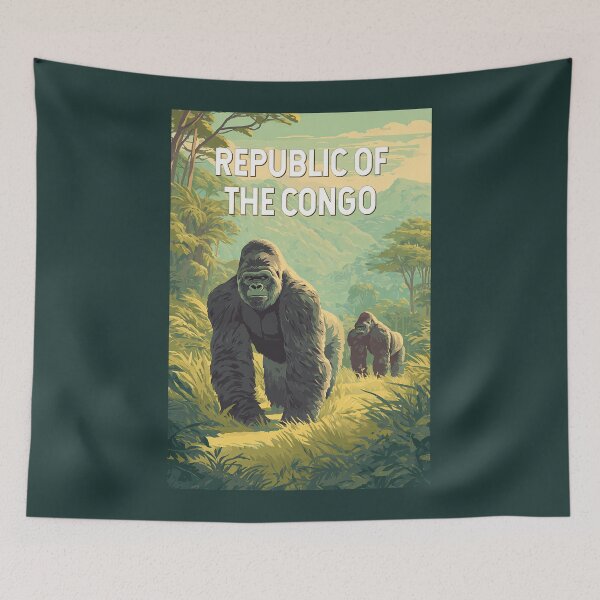 Item preview, Republic of the Congo Illustration Travel Art Vintage designed and sold by KrisSidDesigns.