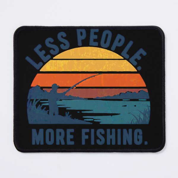 Item preview, Less People More Fishing Retro Sunset Fisherman Funny Fishing designed and sold by Ladys-Gents.