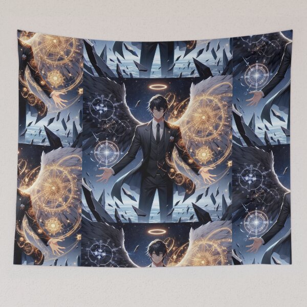 Item preview, Duality of the Cosmos: The Suited Celestial Arbiter Commanding Light, Shadow, and Sacred Geometry designed and sold by MouradStudio.