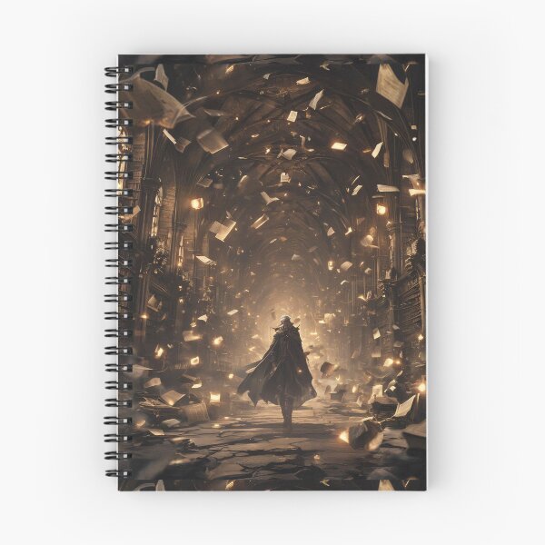 Item preview, Whispers of the Ancients: The Solitary Cloaked Wanderer in the Shattered Magical Library designed and sold by MouradStudio.