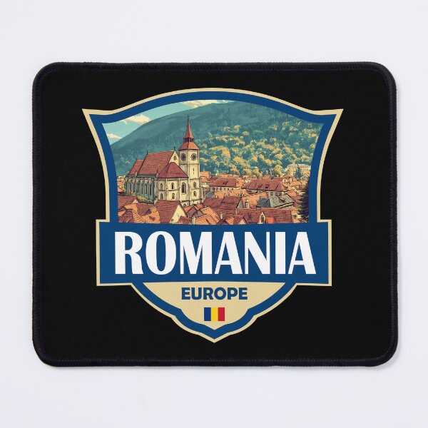 Item preview, Romania Illustration Retro Badge designed and sold by KrisSidDesigns.