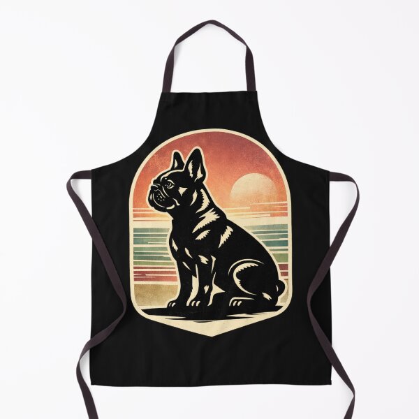 Item preview, French Bulldog Retro Sunset Linocut T-Shirt | Vintage Frenchie Ocean Design designed and sold by ZEBBEDE - Minimal Streetwear .